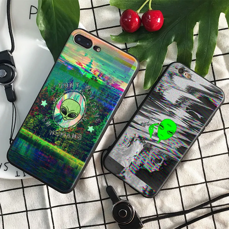 

Glitch Art Aliens Coque Soft Silicone TPU Phone Case Cover Shell For Apple iPhone 5 5s Se 6 6s 7 8 Plus X XR XS MAX
