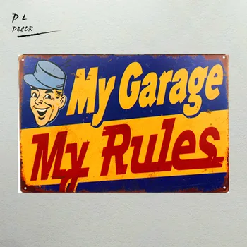 

DL-My Garage My Rules Retro Garage Decor Metal Tin Sign 12 X 8 Inches