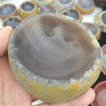 

DHX SW natural agate ashtray agate crystal ashtray quartz crystal stone bowl round ash tray holder