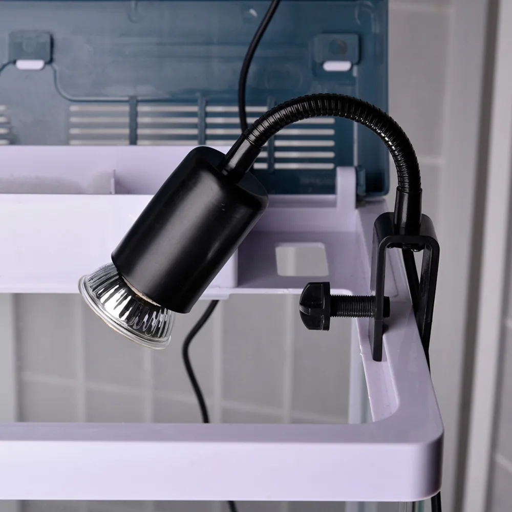 Pet Reptile Box E27 Clip On Lamp Light UVA / UVB Fish Tank Downlight With Clamp & Switch Without Light Bulb E27 Big Screw Mouth reptile heating lamp