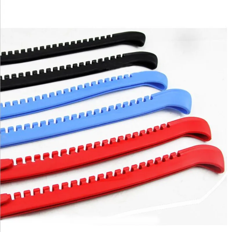 2 PCS هوكي زلاجات ثلجية حماية حافل كينفه سادة النايلون قابل للتعديل الجليد شفرة غطاء سرعة سباق التزلج واقية القضبان