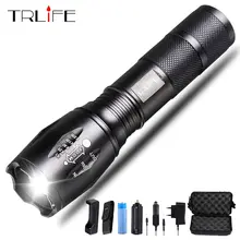 6000 Lumens Flashlight CREE XM-L T6 Torch High Power Adjustable LED Flashlight +DC/Car Charger+18650 Battery+Holster Holder free shipping original jetbeam pa40 cree xm l led 468 lumens flashlight daily torch compatible with 4 aa battery