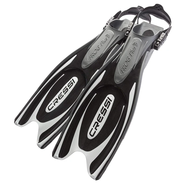 Cressi FROG PLUS Scuba Diving Fins Open Heel Long Blade Adjustable