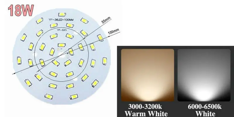 10 шт. 3 Вт 5 Вт 7 Вт 9 Вт 12 Вт 15 Вт 18 Вт SMD5730 SMD5630 PCB холодный белый теплый белый светодиодный светильник