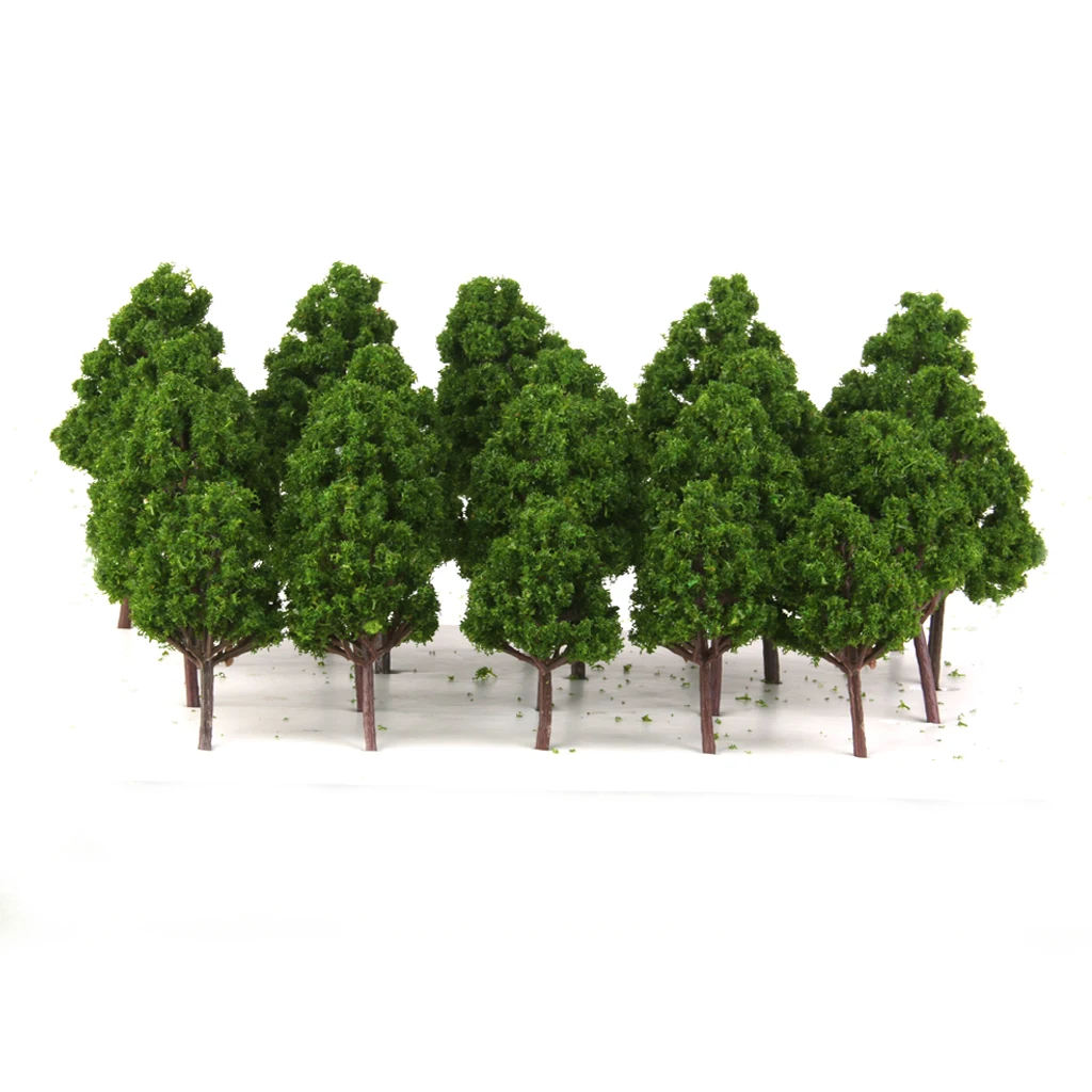 

20pcs Mix Plastic Model Trees Train Railroad Scenery Dark Green HO N Z Scale Model Building Kits Children Classic Toys Supplies