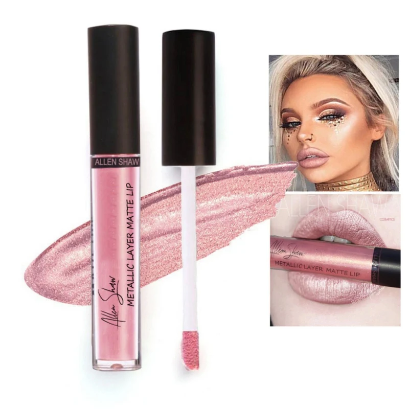 12 Colors Metallic Sexy Lip Gloss Lipstick Makeup Matte Lasting