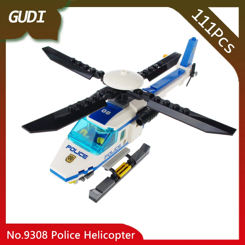 

Doinbby Store 9308 111Pcs City Series Police Helicopter Building Blocks Kits Set Bricks Compatible with Legoings