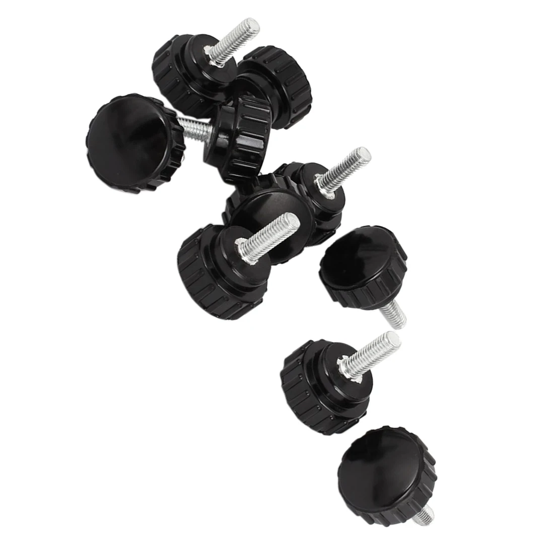

10 PCS Hot Sale Lathe M5 x 18mm x 15mm Black Round Head Thumb Screw Straight Knobs