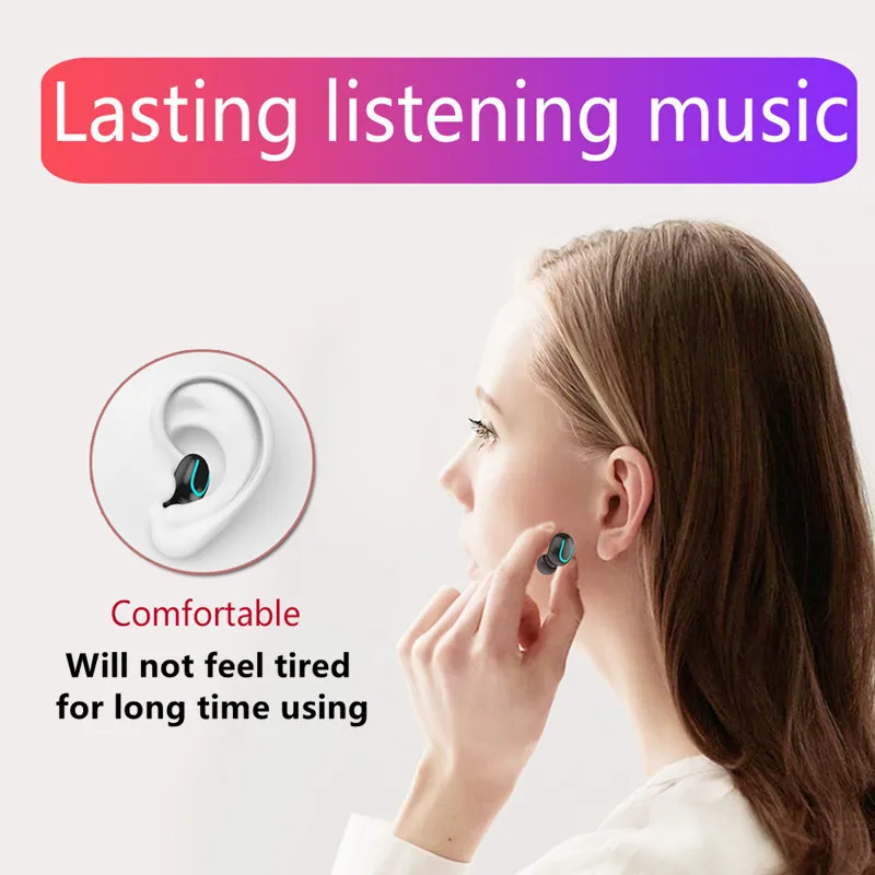 Цена Tws Bluetooth 5,0 наушники беспроводные наушники бинауральные спортивные наушники с зарядным устройством гарнитура с микрофоном для Iphone Android теле...