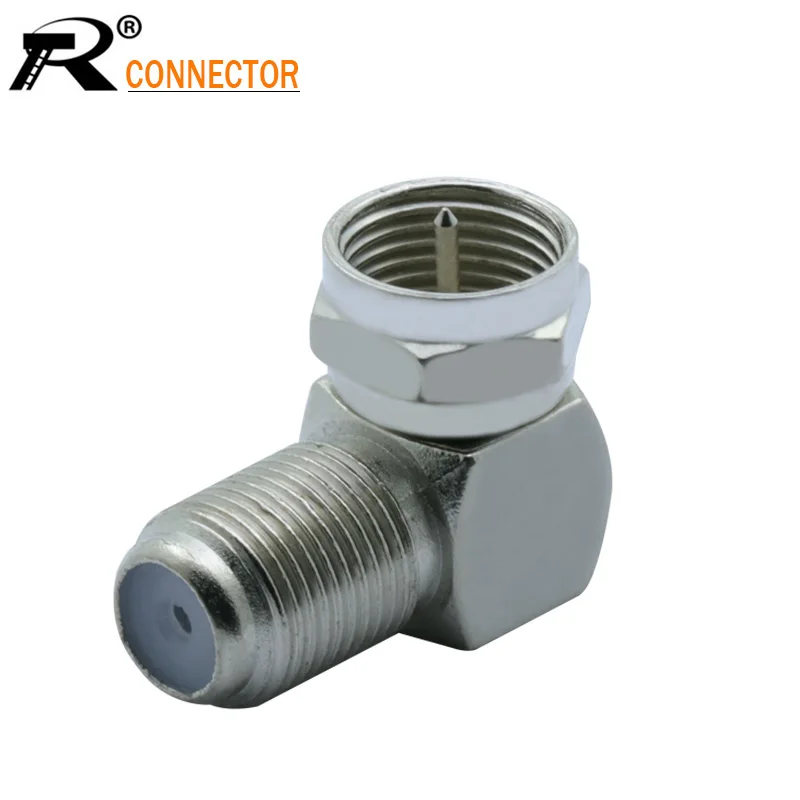 

4pcs/LOT Wire connector right angle TV adapter F Male to F Female 90 Degree elbow connector high quality TV accessories