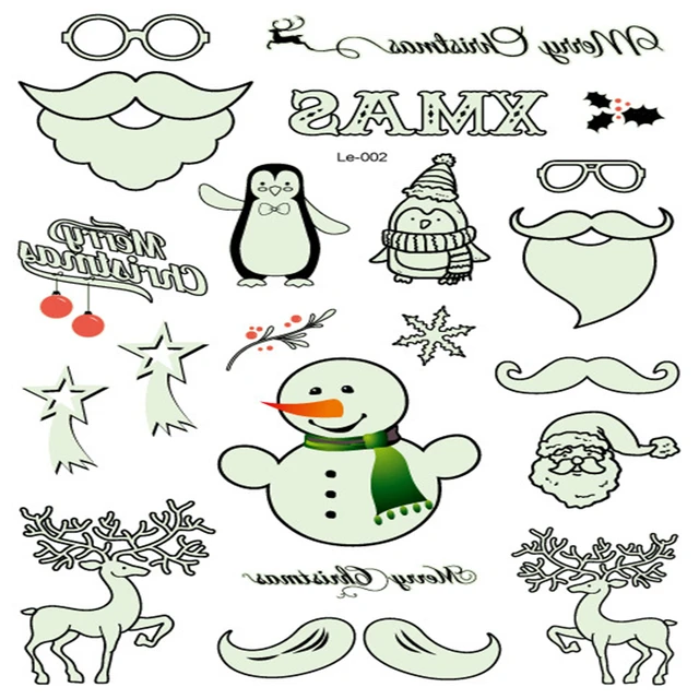 1Pc Luminous Temporary Tattoo Stickers Christmas Party 5