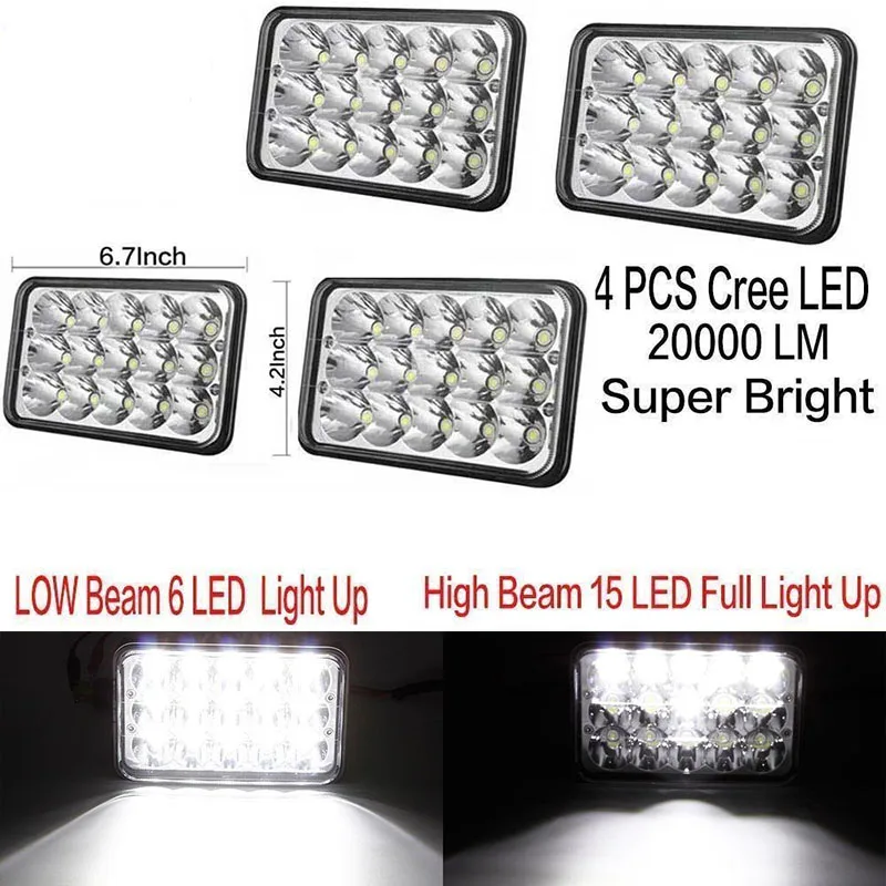 Светодиодные фары 4x6 дюймов для Kenworth T800 T400 T600 W900B W900L Ford|projector led headlights|led headlightled