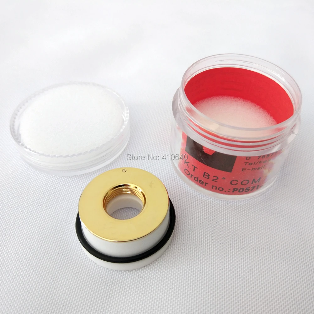 Gold Coating Ceramic Ring Used for Optical Fiber Laser Cutting Machine 24.5 X 28mm Precitec KT B2 CON for Most Popular Machine