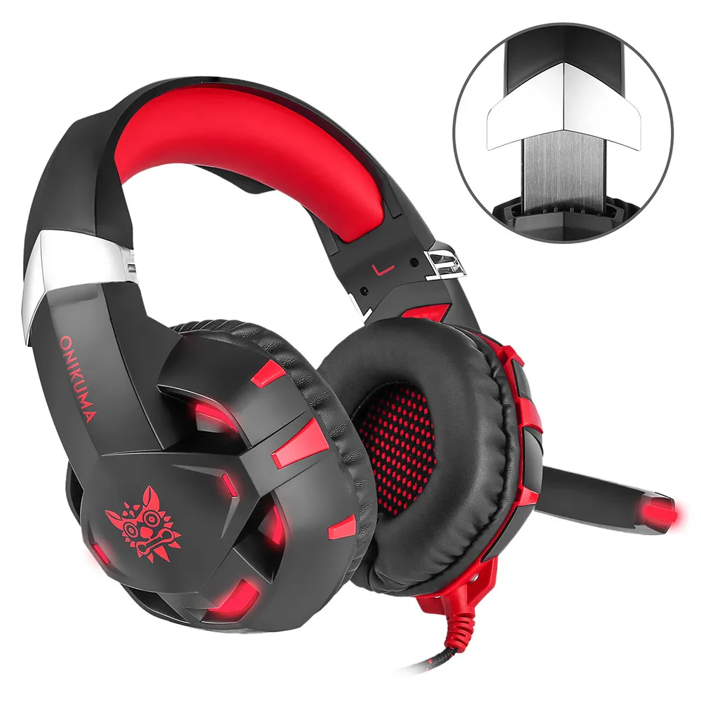 ONIKUMA K2 7.1 Surround Sound USB Gaming Headset Casque Wired PS4Xbox One Headphoes with Microphone Volume Control for Computer (9)