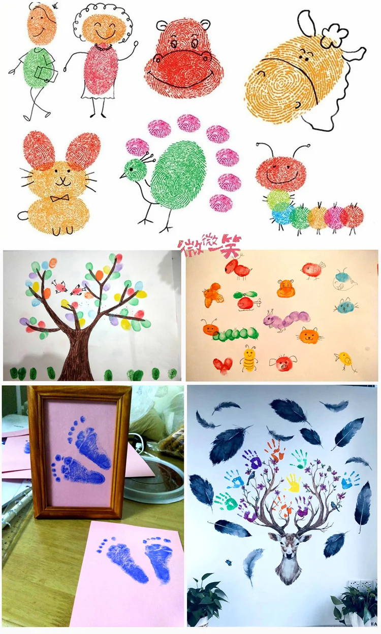  Children Washable Paint Pad Toy/ Kids DIY Stamp Ink Pad Finger Drawing for Scrapbooking Doodle Kind - 32930969176