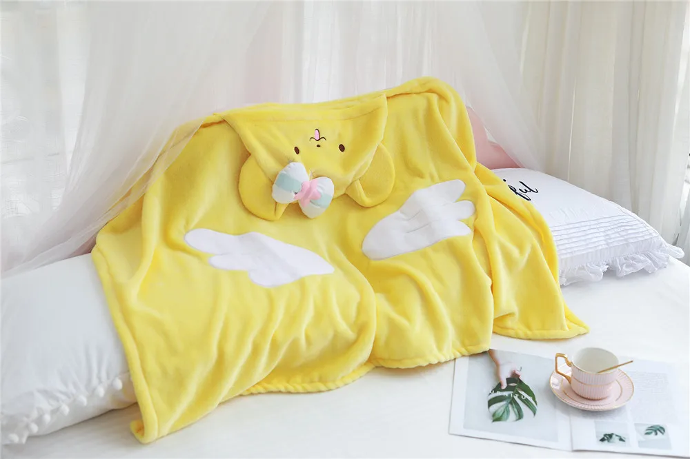 Cosplay&ware Anime Cardcaptor Sakura Cosplay Hooded Cloak Shawls Blankets Cerberus Flannels Cloaks Blanket Soft Cape -Outlet Maid Outfit Store