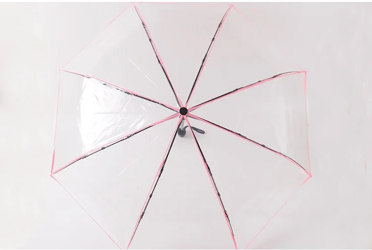 Fancytime прозрачный автоматический зонт для женщин и детей диаметр 93 см Три Складной Ветрозащитный солнечный и дождливый Зонты