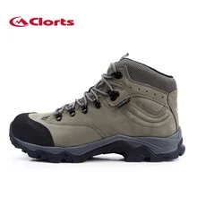 2016 Clorts Men Hiking Shoes HKM-821B Breathable Real Leather Outdoor Trekking Shoes Rubber Anti-slipping Sport Sneakers