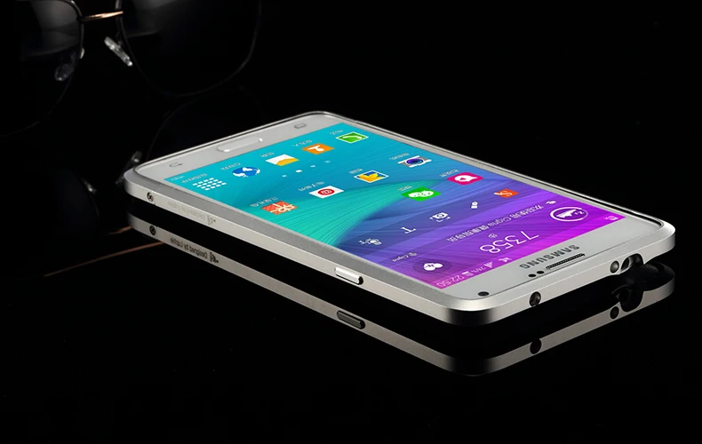 Роскошный Ультратонкий алюминиевый бампер Luphie для Samsung Galaxy Note 4 N910F N9100 + 2 пленки (1