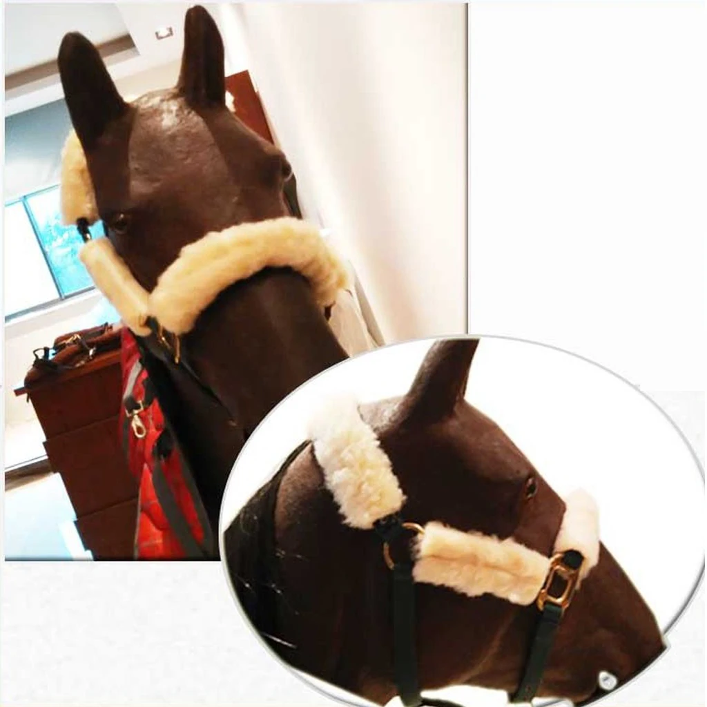 4pcs Fleece Horse Noseband Covers Headpiece Accessories Halter Protect Gear