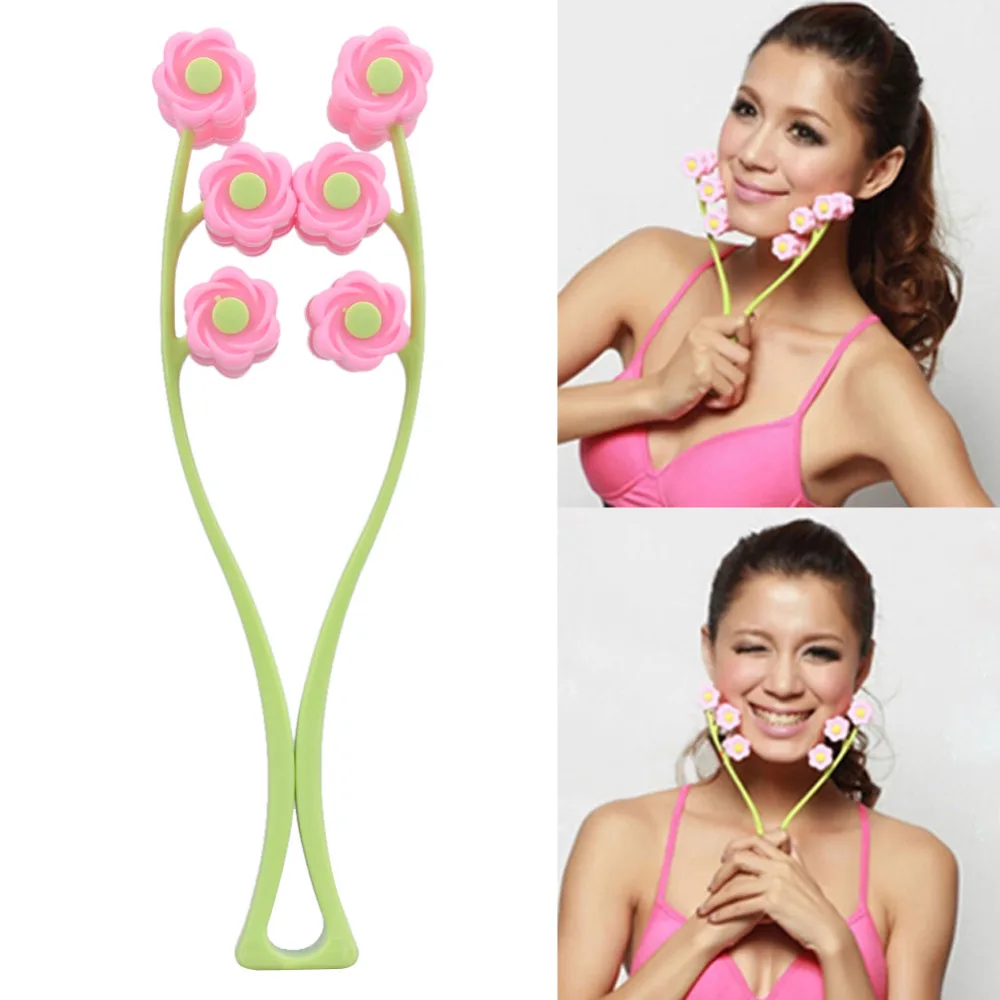 

Roller face-lift massager Portable Facial Massager Flower Shape Elastic Anti Wrinkle Slimming Face Relaxation Tools freeshiping