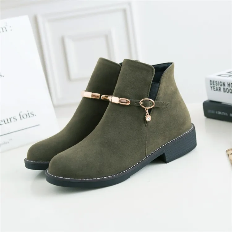 

Big Size 9 10 11 12 boots women shoes ankle boots for women ladies boots Buckles thick with