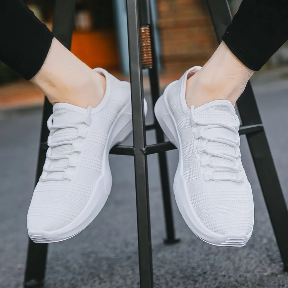 Men Mesh Breathable Round Toe Lace-up  Sneakers Running Casual Shoes sport shoes men 2018 casual shoes men sneakers men 2019