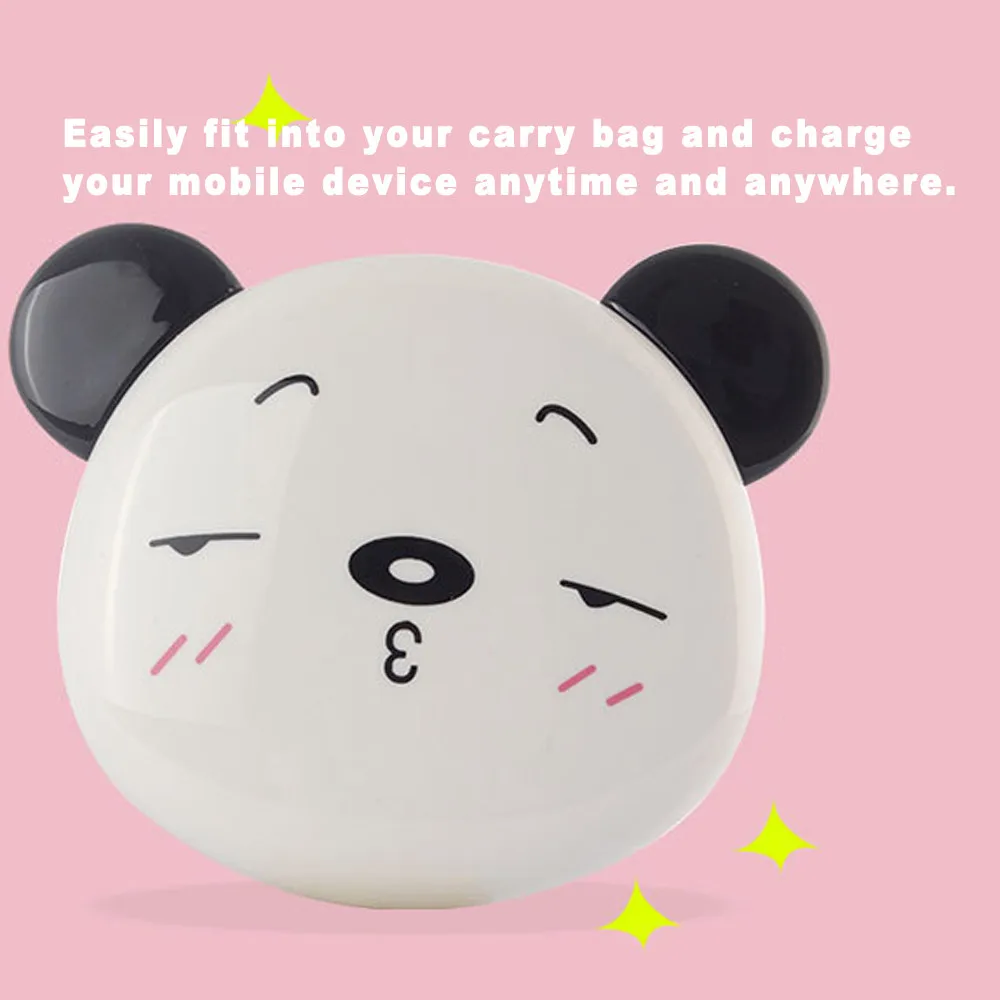 2018 Cute Panda Cartoon Emoji 12000mAh Portable USB External Battery Charger Power Bank For IPhone Powerbank Smart Phones