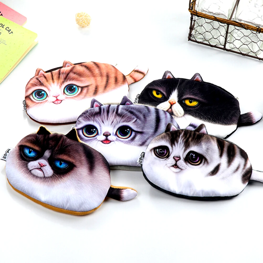 Kawaii Cats Zipper Pencils Bags Cute 3D Plush Pencils Case New Large Capacity School Supplies Stationery office Hot Pen Box
