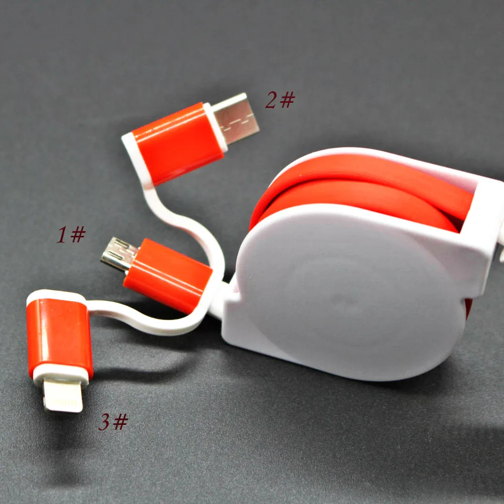 

2018 USB Cable Data Line Charging Cable Custom LOGO Gift 3 In1 Data Cable Personalized Wedding Favors Telescopic Charging Line