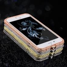 Блестящие стразы-бампер для iPhone 6, 6 S, 7, 8 Plus, X чехол Модный, с украшениями в виде бриллиантов, Кристальный Алюминиевый металлический каркас Capinhas Capa