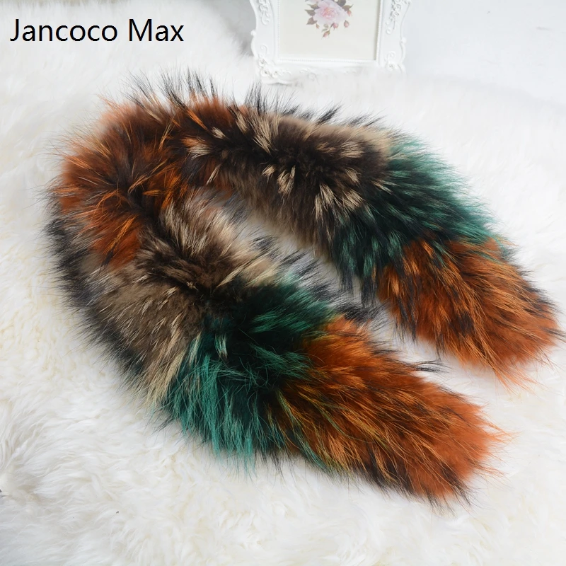 Jancoco Max,, натуральный мех енота, воротник, отделка, для женщин и мужчин, куртка, модная, теплая, зимняя, шарф, подкладка, 80 см, парка, капюшон, S1617