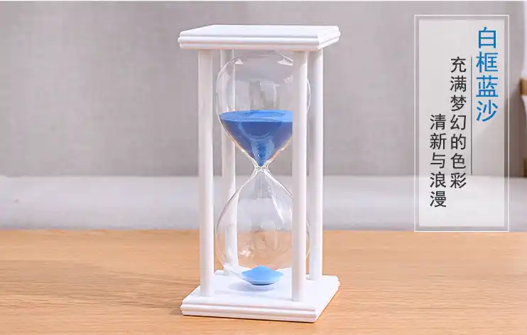 timer da 30 minuti Sabbia blu. Clessidra creativa in vetro con cornice nera