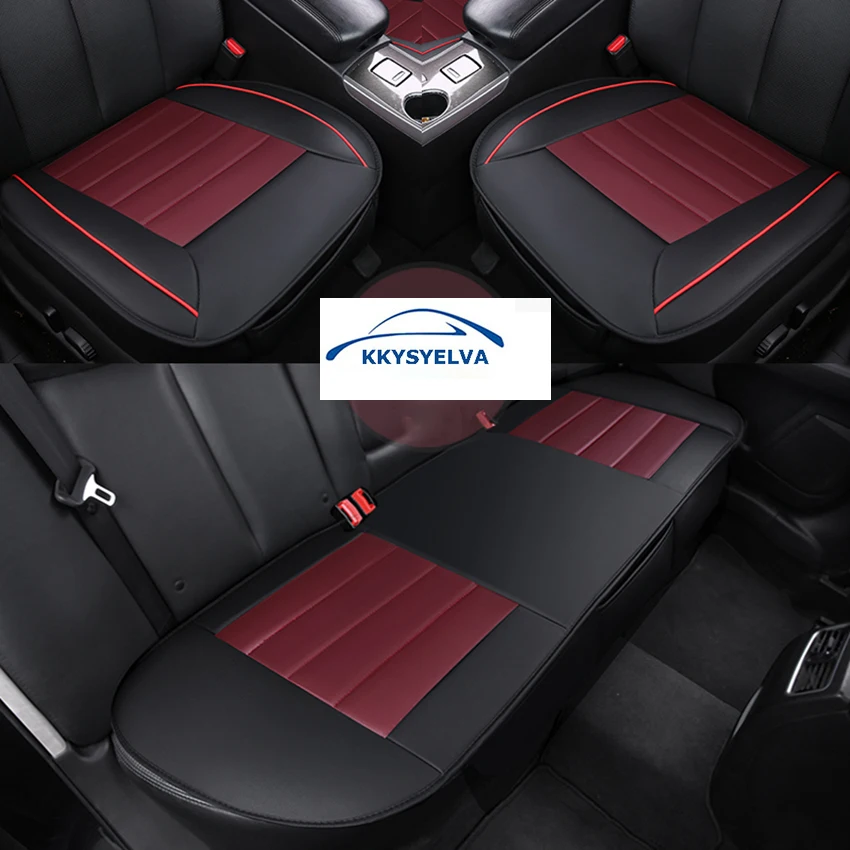 

KKYSYELVA Universal Leather Car Seat Cover Cushion Protection Pad Mat Voiture Auto Seat Protector 52x49cm