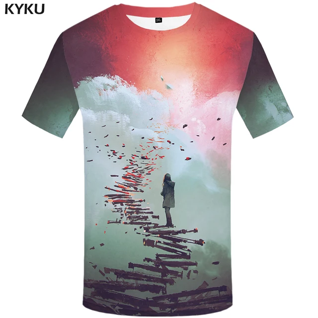 Funny T shirts Graffiti T shirt Men Art Tshirts Casual Abstract Tshirt