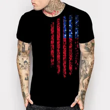 Estados Unidos VINTAGE bandera nuevo negro camisetas de ROCK de los hombres T camisa de la bandera de su país TOPS