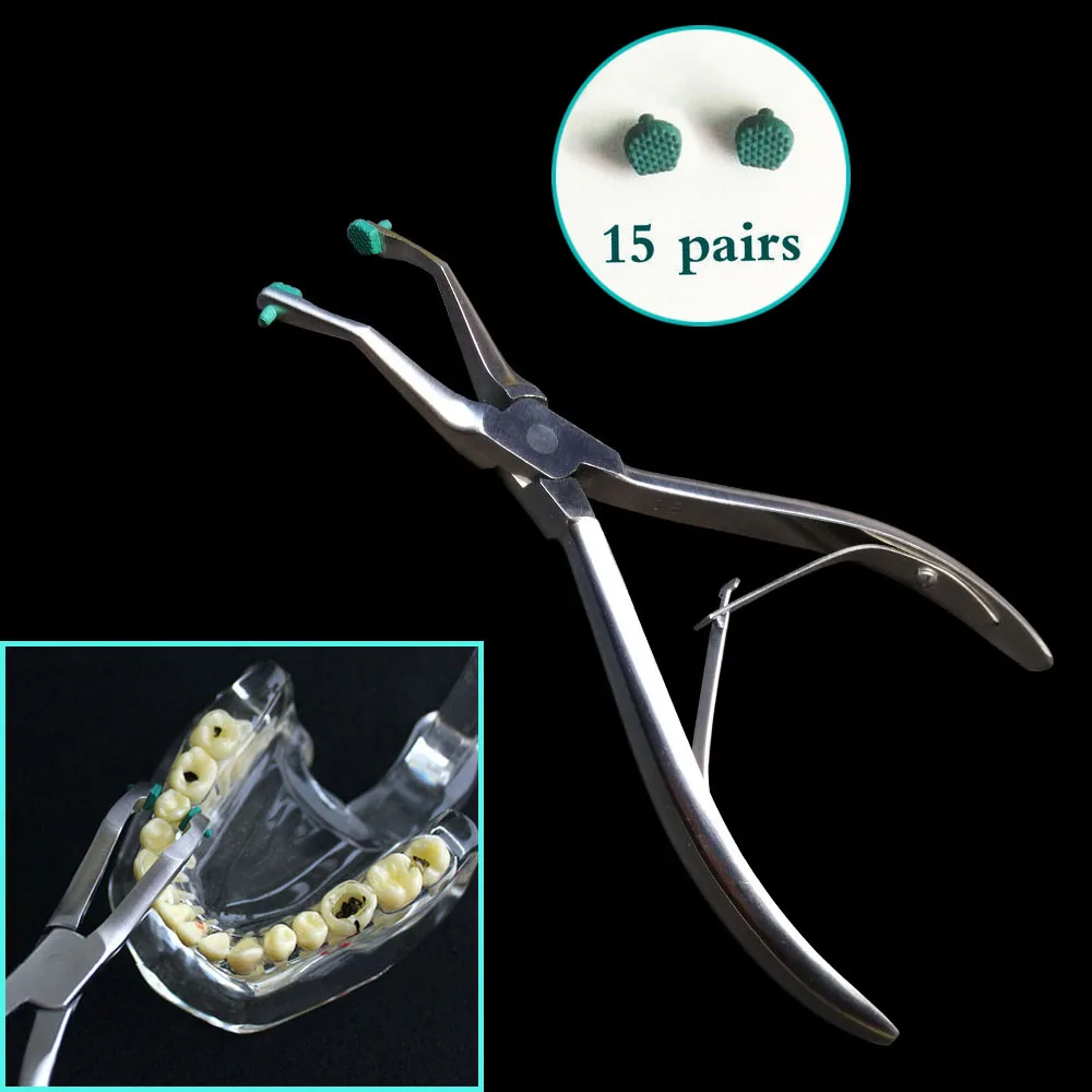 Pares de Almofadas de Borracha para a Coroa Alicate + 15 Conjunto Dental Removendo Pinças Alicate Ortodôntico 1 6 4 de almofadas de borracha) para a coroa