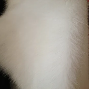 

Cream white 6cm plush faux fur long fabric for winter coat vest stage decor DIY fabric tissue free shipping (width180cm)