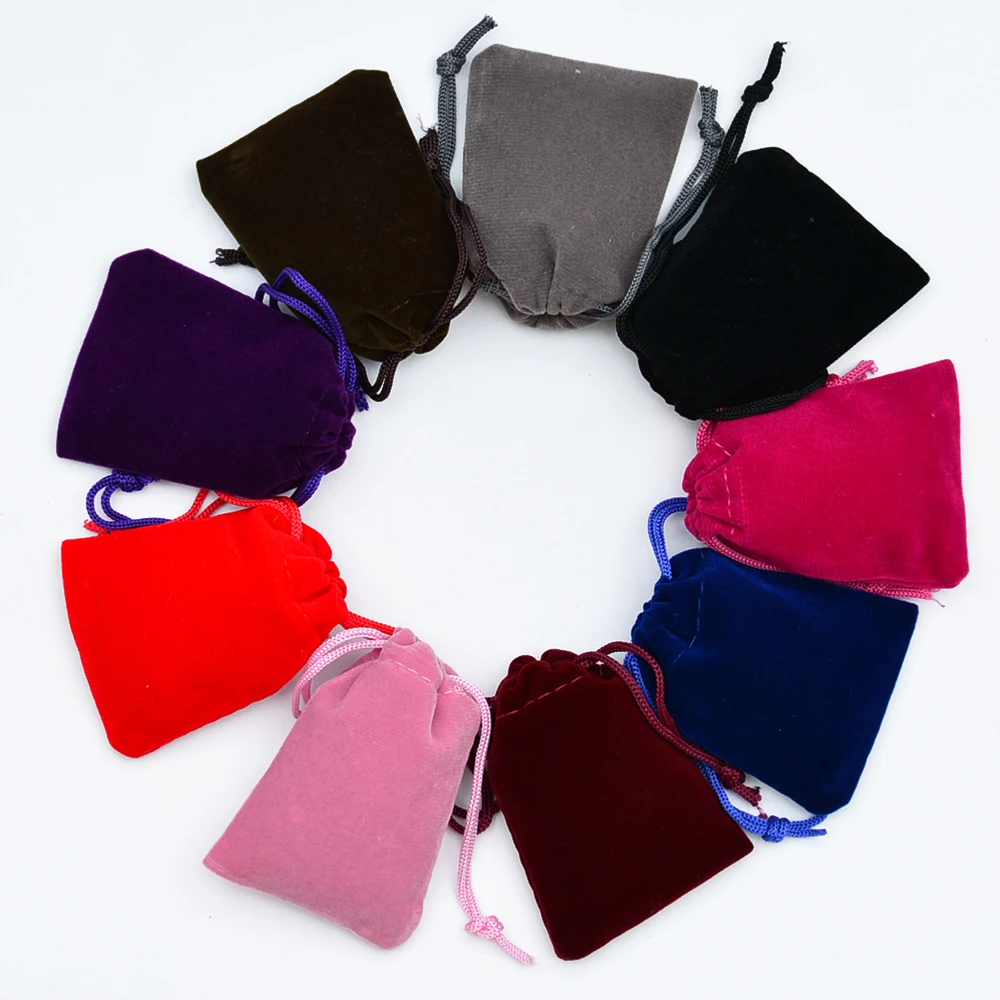 Handmade Colorful Velvet Pouches 5x7cm/7x9cm/9x12cm Drawstring Jewelry Gift Packaging Bag Storage Bags For Home Office 25 pcs | Дом и сад