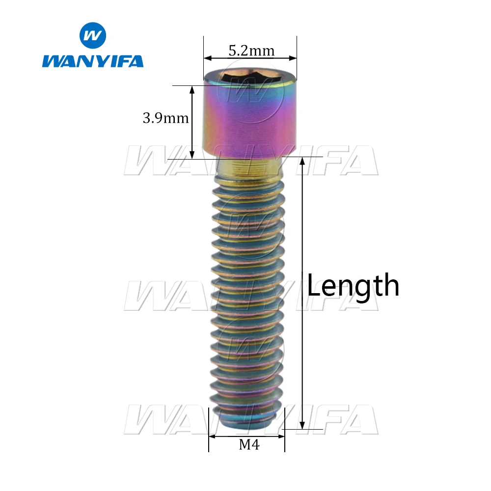 Титановый "Wanyifa" M4 X 10 13,5 15, 20, 25 мм шестигранный ключ головные уборы, маленькие размеры, болт для велосипеда, задний/передний переключатель H/L Регулировка винтов