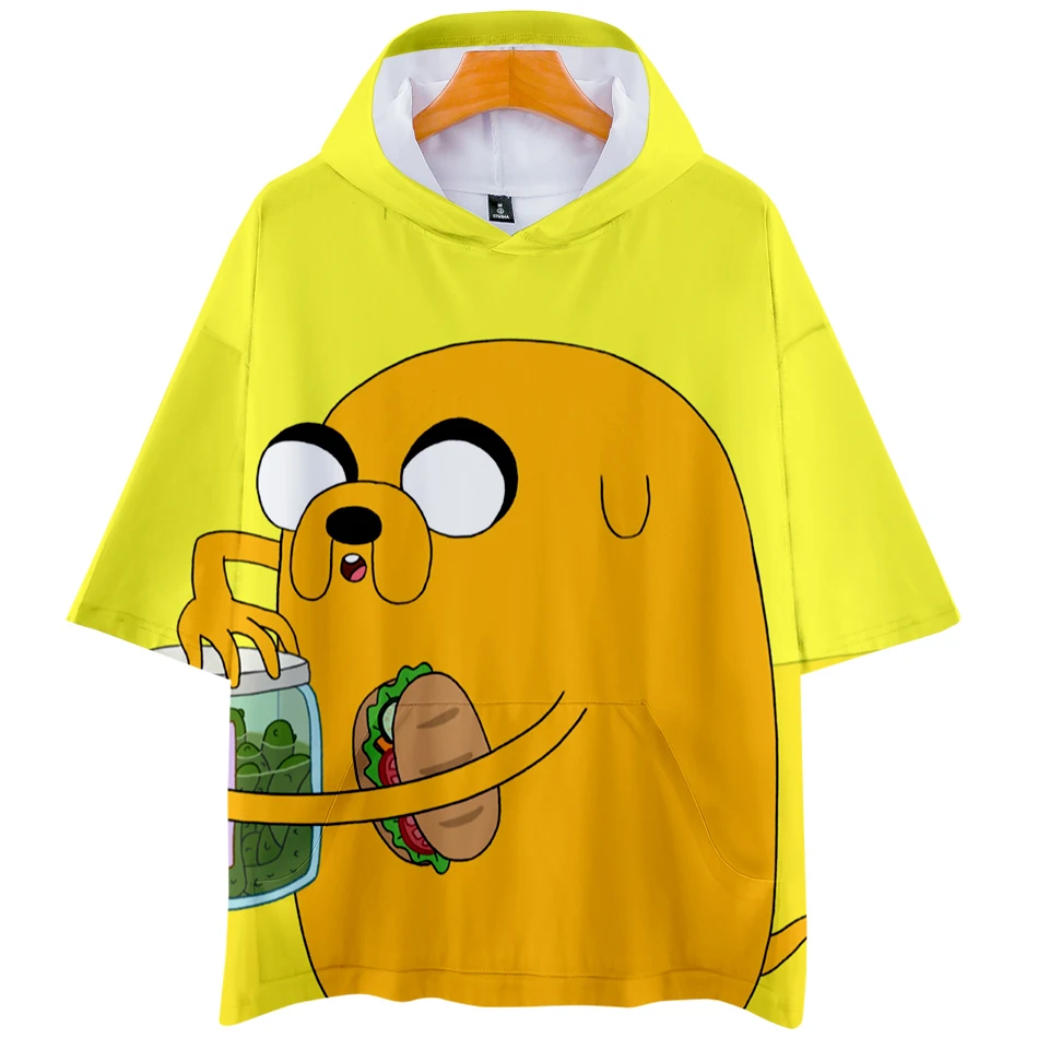 Женская/мужская футболка с капюшоном Adventure Time летняя модная коротким рукавом и 3D