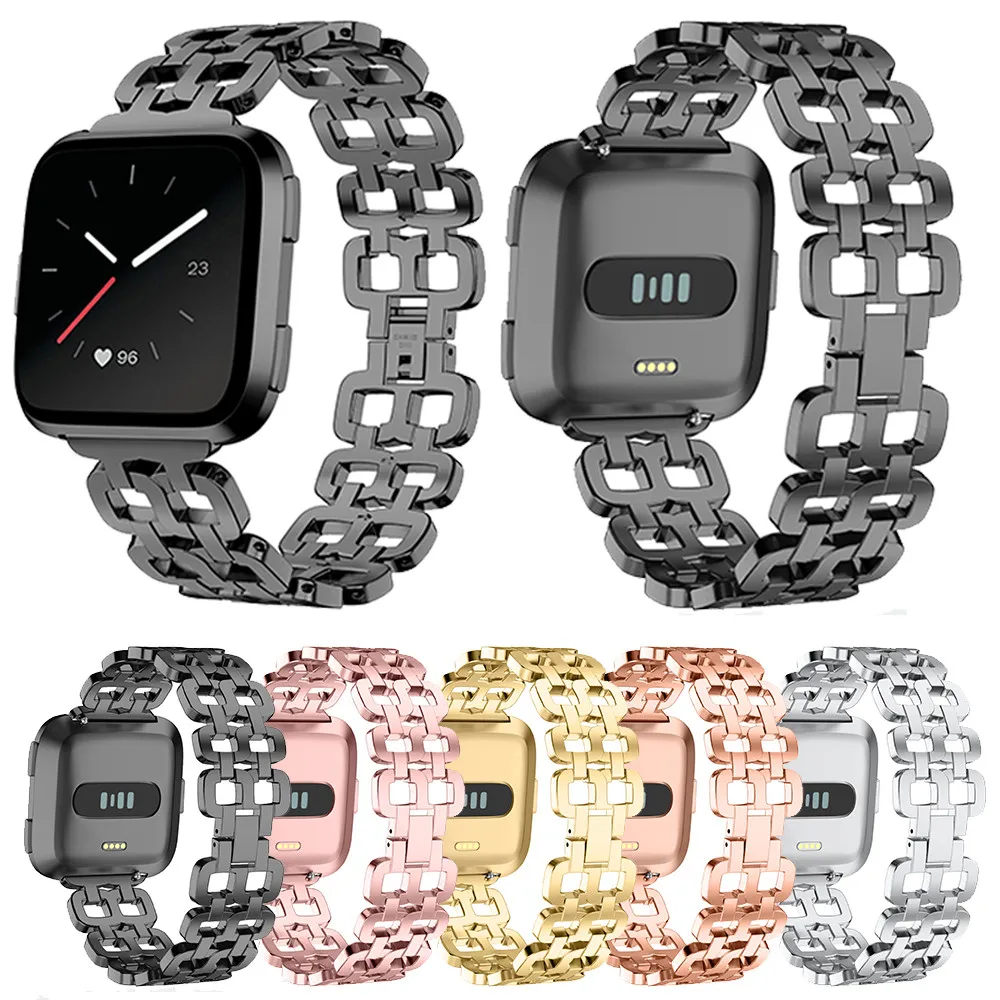 HIPERDEAL роскошный ремешок из нержавеющей стали Браслет замена для Fitbit Versa 15J Прямая
