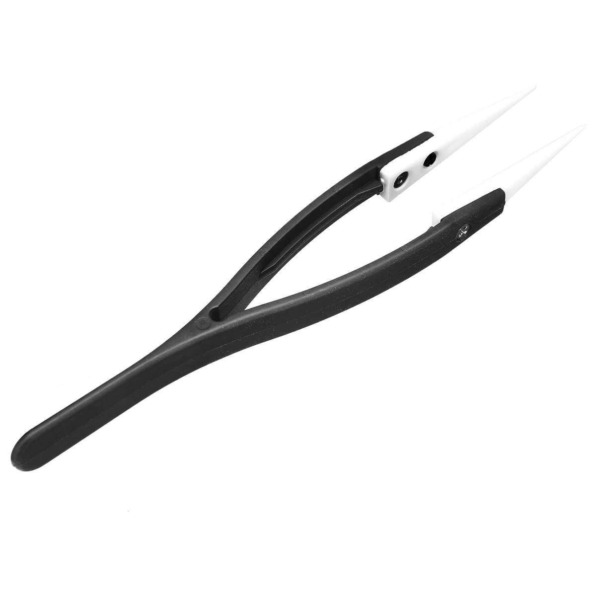 1pc Heat Resistant Ceramic Tipped Tweezer Stainless Steel Fine Pointed Tips Tweezers For SMD
