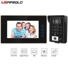 USAFEQLO 7 ''TFT LCD Bedraad Video Deurtelefoon Visual Video Intercom Speakerphone Intercom Systeem Met Waterdichte Outdoor IR Camera