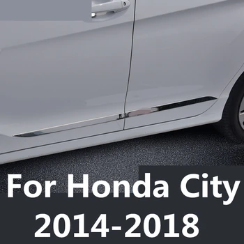 

For Honda City 2014-2018 accessories chrome abs door side line garnish body molding cover protector trim decoration Accessories