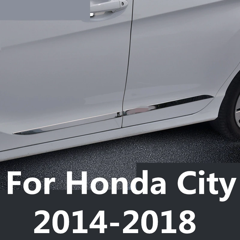 Аксессуары для Honda City 2014 2018 хромированная abs дверная боковая линия декоративная
