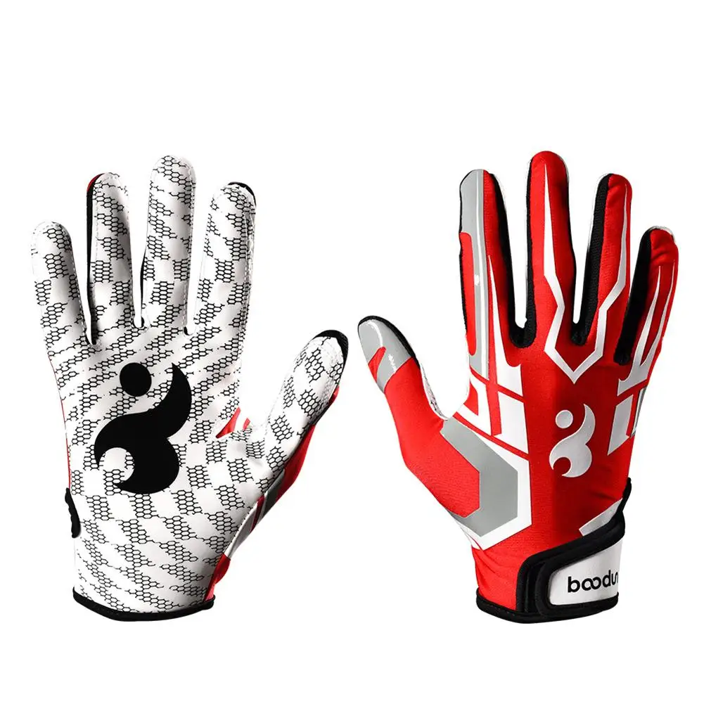 Бейсбольные Перчатки Нескользящие износостойкие дышащие спортивные перчатки для взрослых для мужчин и женщин - Цвет: Красный