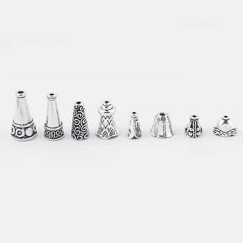 

10pcs Fashion Jewelry Tassel Crimp Cap Stone Beads Cap Alloy End Beads Cap Metal Jewelry Accessories Findings