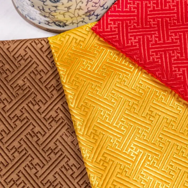 

500cm*75cm Imitation silk large great wall woven brocade satin fabric furniture cushion suit cheongsam cloth dress diy fabric
