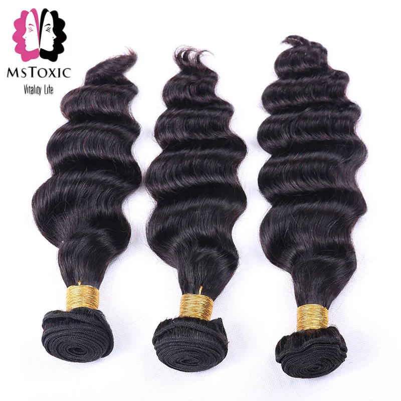 Mstoxic Loose Deep Wave 3 Bundles Non Remy Brazilian Hair Weave Bundles 100% Human Hair Bundles Natural Color 8-28inch Mstoxic Loose Deep Wave 3 Bundles Non Remy Brazilian Hair Weave Bundles 100% Human Hair Bundles Natural Color 8-28inch